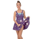 Space Travels Seamless Pattern Vector Cartoon Inside Out Casual Dress