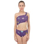 Space Travels Seamless Pattern Vector Cartoon Spliced Up Two Piece Swimsuit