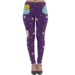 Space Travels Seamless Pattern Vector Cartoon Lightweight Velour Leggings