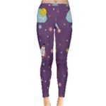Space Travels Seamless Pattern Vector Cartoon Inside Out Leggings