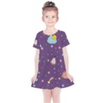 Space Travels Seamless Pattern Vector Cartoon Kids  Simple Cotton Dress