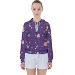 Space Travels Seamless Pattern Vector Cartoon Women s Tie Up Sweat