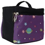 Space Travels Seamless Pattern Vector Cartoon Make Up Travel Bag (Big)