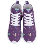 Space Travels Seamless Pattern Vector Cartoon Women s Lightweight High Top Sneakers