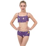 Space Travels Seamless Pattern Vector Cartoon Layered Top Bikini Set
