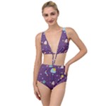 Space Travels Seamless Pattern Vector Cartoon Tied Up Two Piece Swimsuit