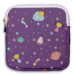 Space Travels Seamless Pattern Vector Cartoon Mini Square Pouch