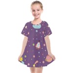 Space Travels Seamless Pattern Vector Cartoon Kids  Smock Dress