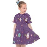 Space Travels Seamless Pattern Vector Cartoon Kids  Sailor Dress