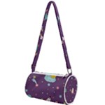 Space Travels Seamless Pattern Vector Cartoon Mini Cylinder Bag