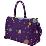 Space Travels Seamless Pattern Vector Cartoon Duffel Travel Bag