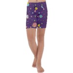 Space Travels Seamless Pattern Vector Cartoon Kids  Lightweight Velour Capri Yoga Leggings