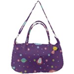 Space Travels Seamless Pattern Vector Cartoon Removable Strap Handbag