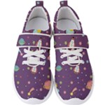 Space Travels Seamless Pattern Vector Cartoon Men s Velcro Strap Shoes