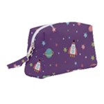 Space Travels Seamless Pattern Vector Cartoon Wristlet Pouch Bag (Medium)