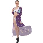 Space Travels Seamless Pattern Vector Cartoon Maxi Chiffon Beach Wrap