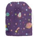 Space Travels Seamless Pattern Vector Cartoon Drawstring Pouch (3XL)