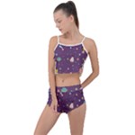 Space Travels Seamless Pattern Vector Cartoon Summer Cropped Co-Ord Set
