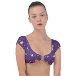 Space Travels Seamless Pattern Vector Cartoon Cap Sleeve Ring Bikini Top