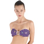 Space Travels Seamless Pattern Vector Cartoon Twist Bandeau Bikini Top
