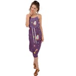 Space Travels Seamless Pattern Vector Cartoon Waist Tie Cover Up Chiffon Dress