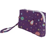 Space Travels Seamless Pattern Vector Cartoon Wristlet Pouch Bag (Small)