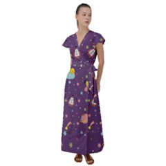 Flutter Sleeve Maxi Dress 