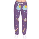 Space Travels Seamless Pattern Vector Cartoon Women Velvet Drawstring Pants