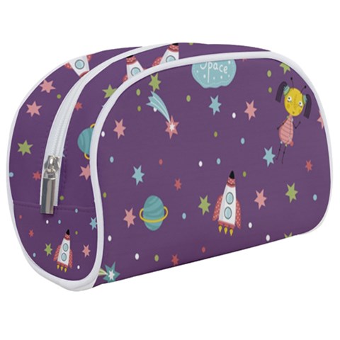 Space Travels Seamless Pattern Vector Cartoon Make Up Case (Medium) from ArtsNow.com