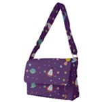 Space Travels Seamless Pattern Vector Cartoon Full Print Messenger Bag (M)