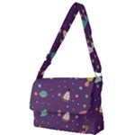 Space Travels Seamless Pattern Vector Cartoon Full Print Messenger Bag (L)