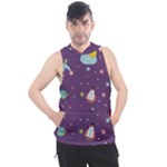 Space Travels Seamless Pattern Vector Cartoon Men s Sleeveless Hoodie