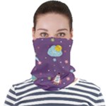 Space Travels Seamless Pattern Vector Cartoon Face Seamless Bandana (Adult)
