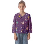 Space Travels Seamless Pattern Vector Cartoon Kids  Sailor Shirt