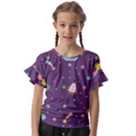 Space Travels Seamless Pattern Vector Cartoon Kids  Cut Out Flutter Sleeves