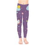 Space Travels Seamless Pattern Vector Cartoon Kids  Classic Winter Leggings