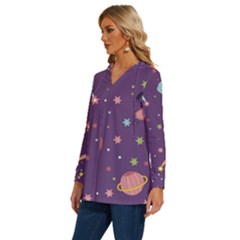 Long Sleeve Drawstring Hooded Top 