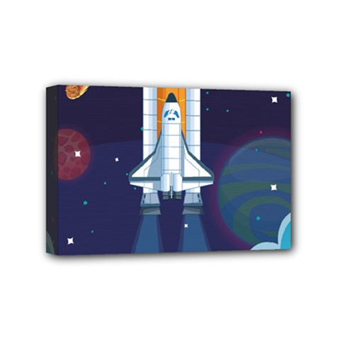 Spaceship Milkyway Galaxy Mini Canvas 6  x 4  (Stretched) from ArtsNow.com