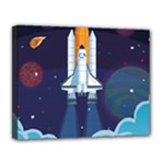 Spaceship Milkyway Galaxy Canvas 14  x 11  (Stretched)