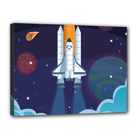 Spaceship Milkyway Galaxy Canvas 16  x 12  (Stretched) from ArtsNow.com