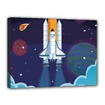 Spaceship Milkyway Galaxy Canvas 16  x 12  (Stretched)