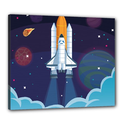 Spaceship Milkyway Galaxy Canvas 24  x 20  (Stretched) from ArtsNow.com