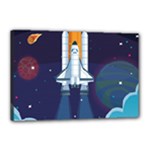 Spaceship Milkyway Galaxy Canvas 18  x 12  (Stretched)