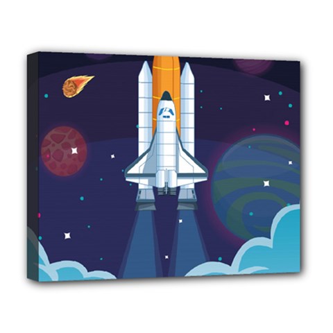 Spaceship Milkyway Galaxy Deluxe Canvas 20  x 16  (Stretched) from ArtsNow.com