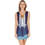 Spaceship Milkyway Galaxy Bodycon Dress