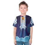 Spaceship Milkyway Galaxy Kids  Cotton T-Shirt