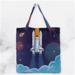 Spaceship Milkyway Galaxy Grocery Tote Bag