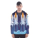 Spaceship Milkyway Galaxy Men s Hooded Windbreaker