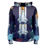 Spaceship Milkyway Galaxy Women s Pullover Hoodie