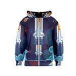 Spaceship Milkyway Galaxy Kids  Zipper Hoodie